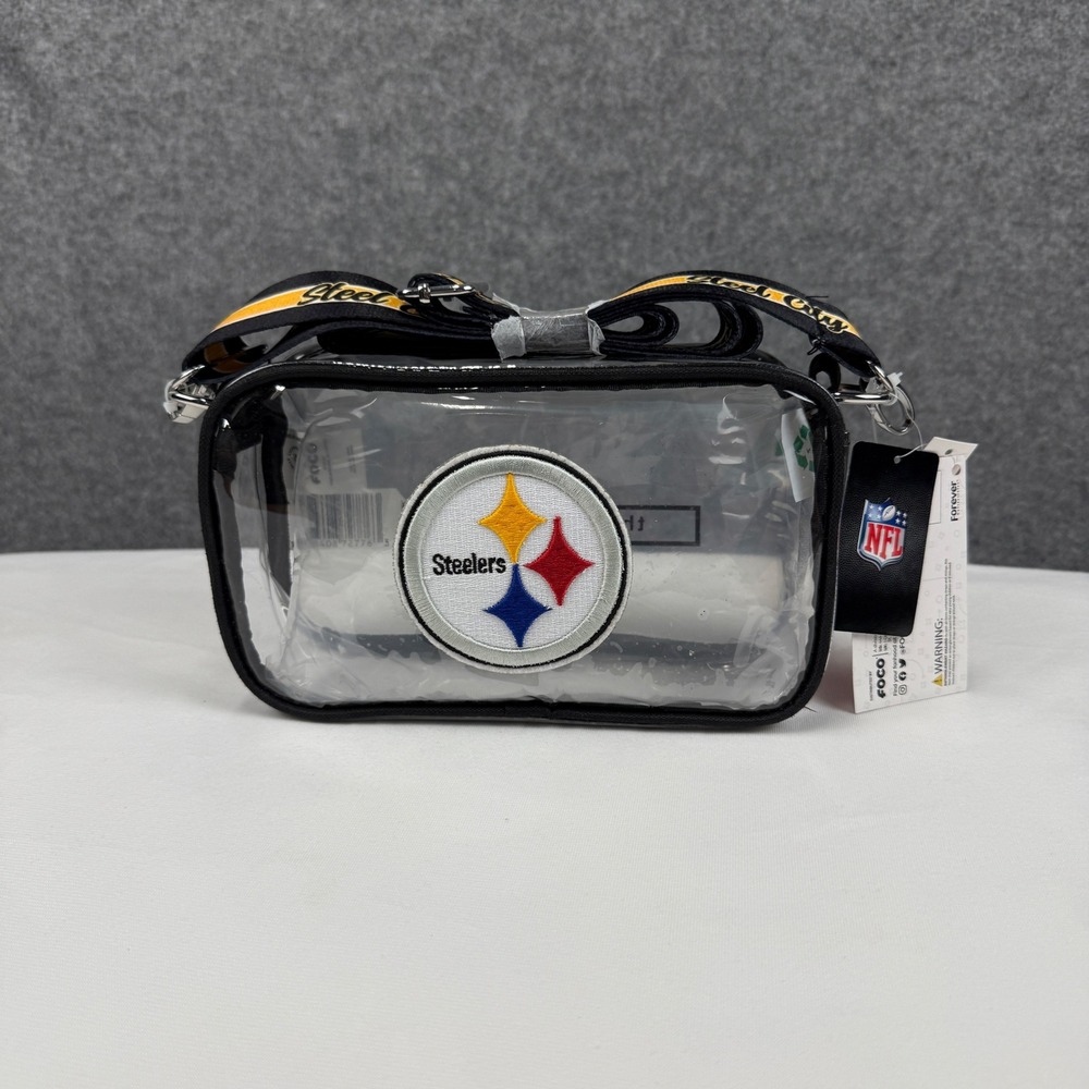 FOCO NFL Pittsburgh Steelers Clear Stadium Crossbody Bag Black Gold Steel City